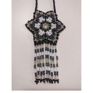 "Bethlehem Star" hand beaded necklace NWOT